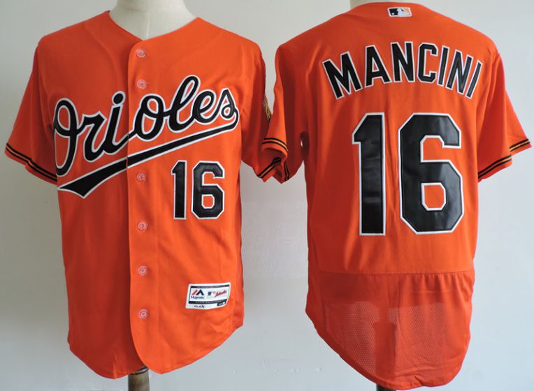 Men Baltimore Orioles 16 Trey Mancini Elite Orange MLB Jerseys